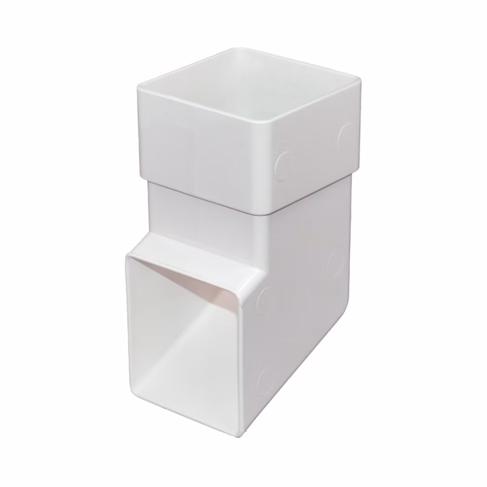 Square Downpipe Shoe - White