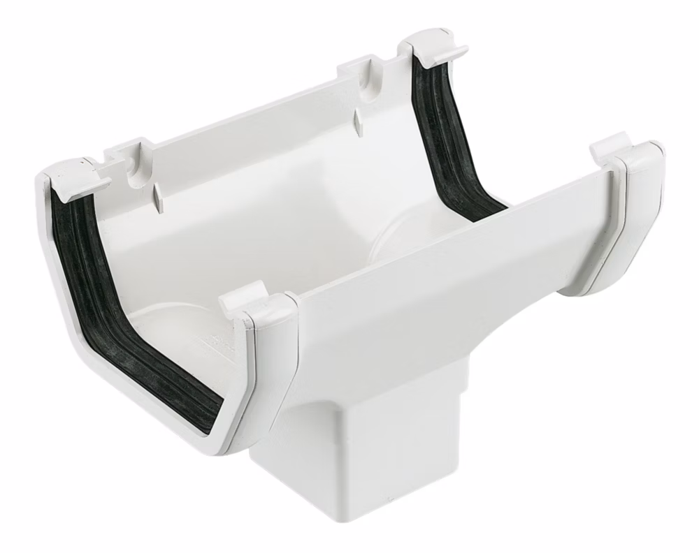 Square running outlet - white